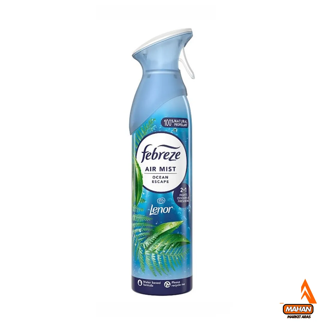 خوشبوکننده هوا اقیانوسی و خنک فبرز Febreze حجم 185 میل، رایحه خنک اقیانوسی نسیم دریا. حذف بوی بد، مناسب خانه و ماشین با ماندگاری بالا!