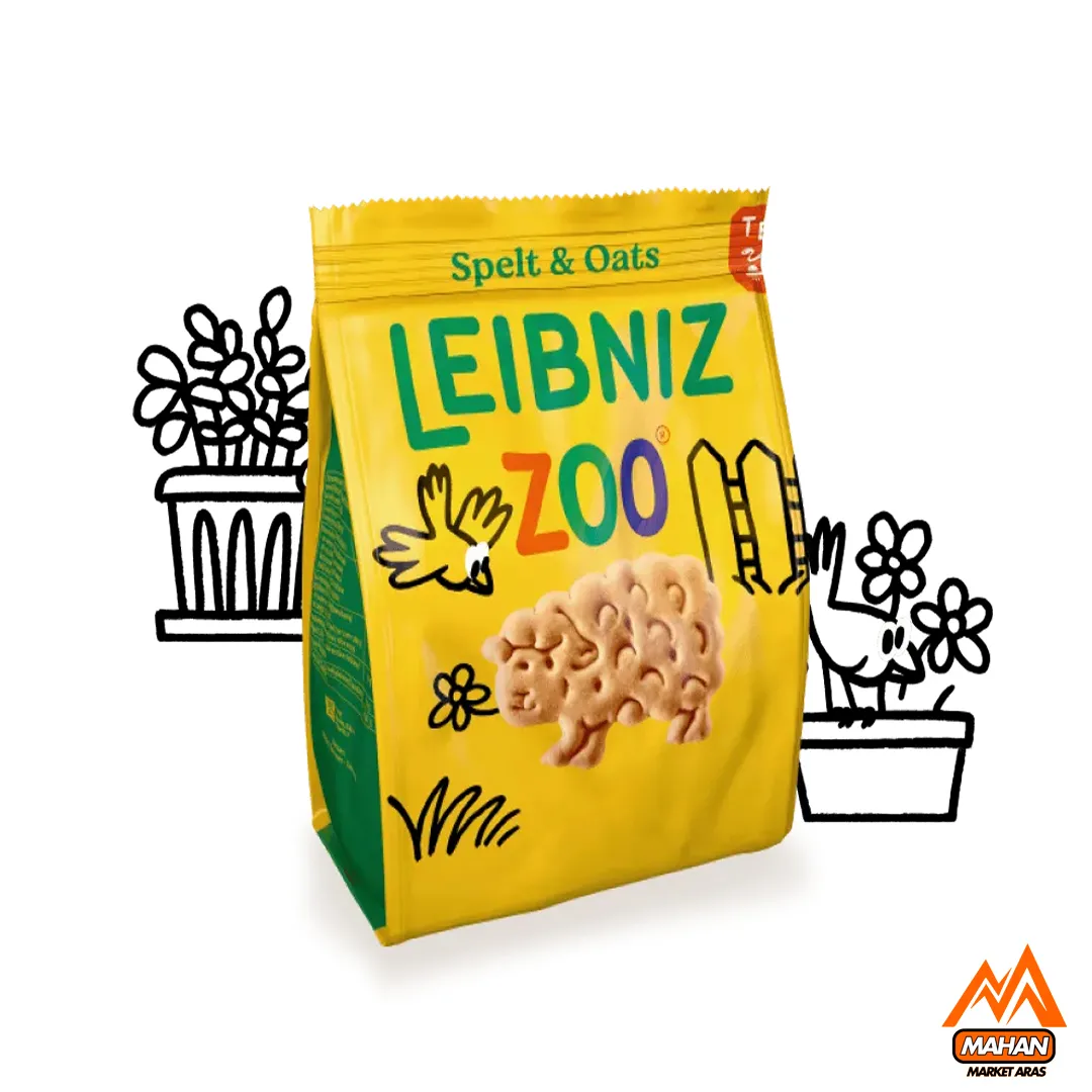 بیسکویت لیبنیز Leibniz مدل باغ وحش جو دو سر 125 گرمی Leibniz Zoo Spelt & Oats 125gr