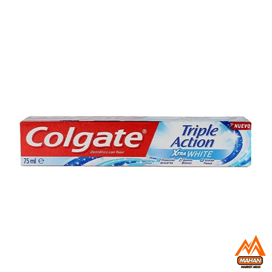 خمیردندان سفید کننده کلگیت Colgate مدل Xtra White حجم ۷۵ میل Colgate Triple Action Xtra White Toothpaste 75ml