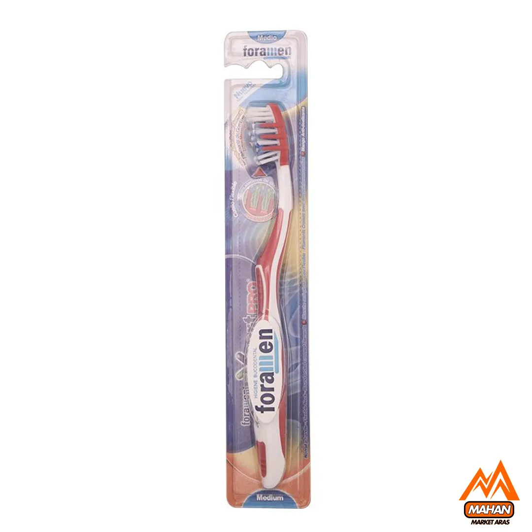 مسواک با برس مدیوم فورامن Foramen مدل FORAMEN Expert Pro Medium Adult Toothbrush