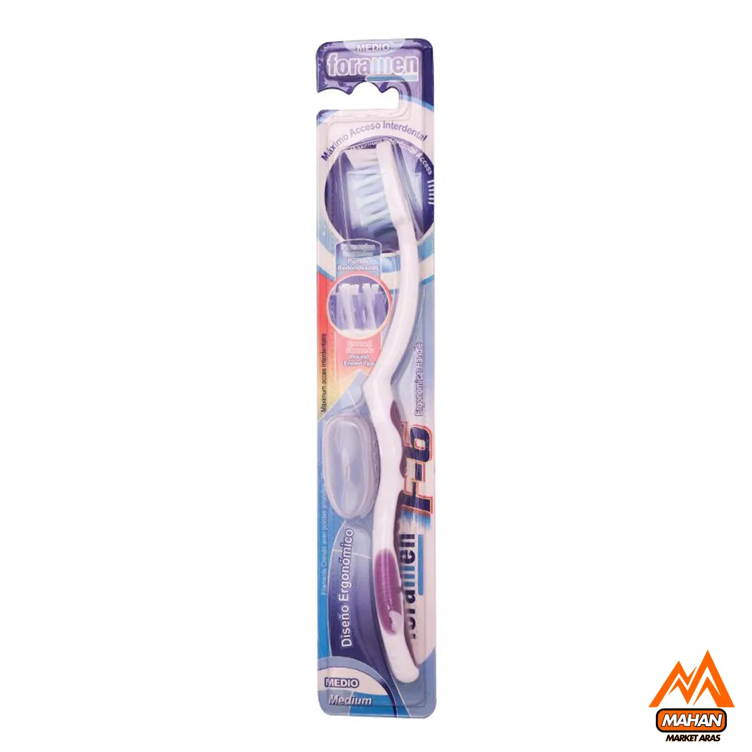 مسواک F-6 با برس مدیوم فورامن Foramen مدل FORAMEN F-6 Maxi Medium Adult Toothbrush