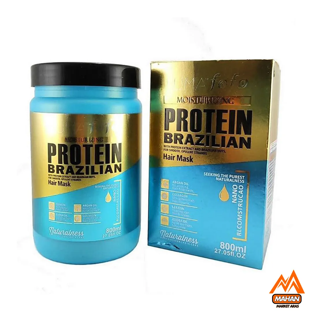 ماسک مو لوما فوفو LOMA FOFO برزیلی حجم 800 میل loma fofo protein brazilian hair mask 800 ml