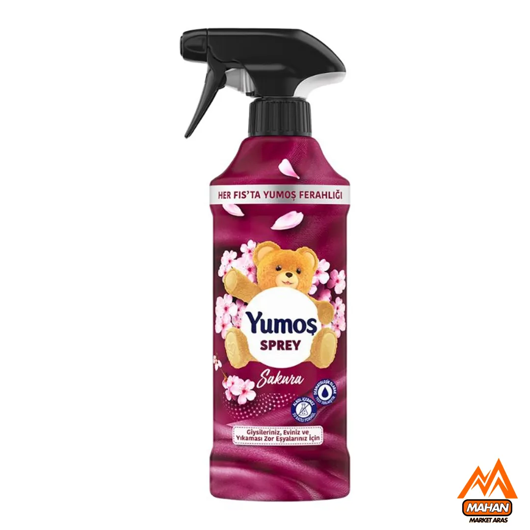 اسپری خوشبو کننده یوموش Yumoş مدل Sakura با رایحه شکوفه گیلاس حجم 450 میل Yumoş Spray Sakura 450ml