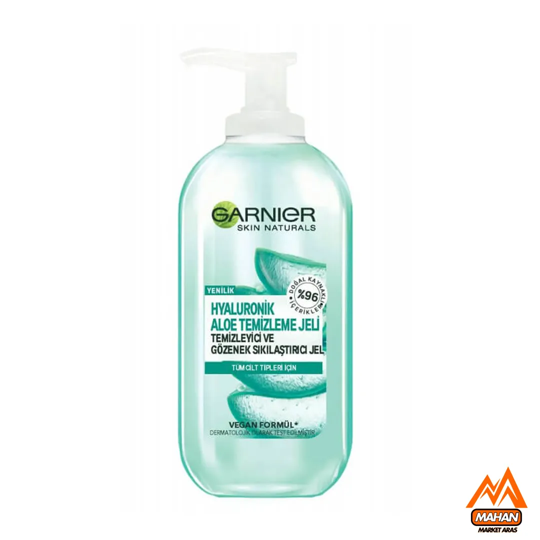 ژل شستشوی گارنیر، ژل آبرسان گارنیر، گارنیر حاوی آلوئه ورا، Garnier Hydrating Gel، ژل 200 میل ، آبرسانی پوست، هیالورونیک اسید، مراقبت از پوست، مناسب انواع پوست، پاکسازی عمیق