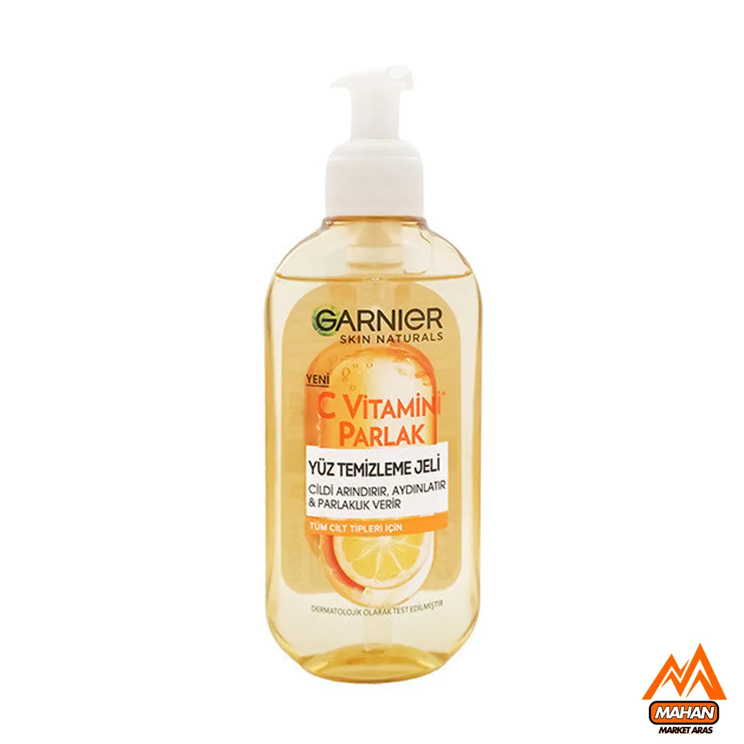 ژل شستشوی گارنیر، ژل ویتامین سی گارنیر، گارنیر روشن کننده، Garnier Vitamin C Gel، ژل 200 میل ، روشنکننده پوست، ضد لک، آبرسانی پوست، مراقبت از پوست، مناسب انواع پوست