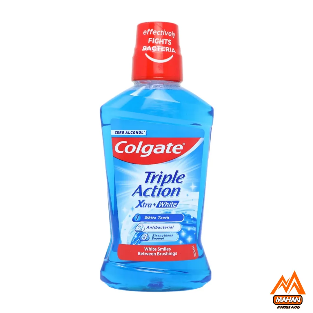 دهانشویه کلگیت Colgate مدل Triple Action حجم 500 میل Colgate Triple Action Xtra White Mouthwash Alcohol Free 500ml