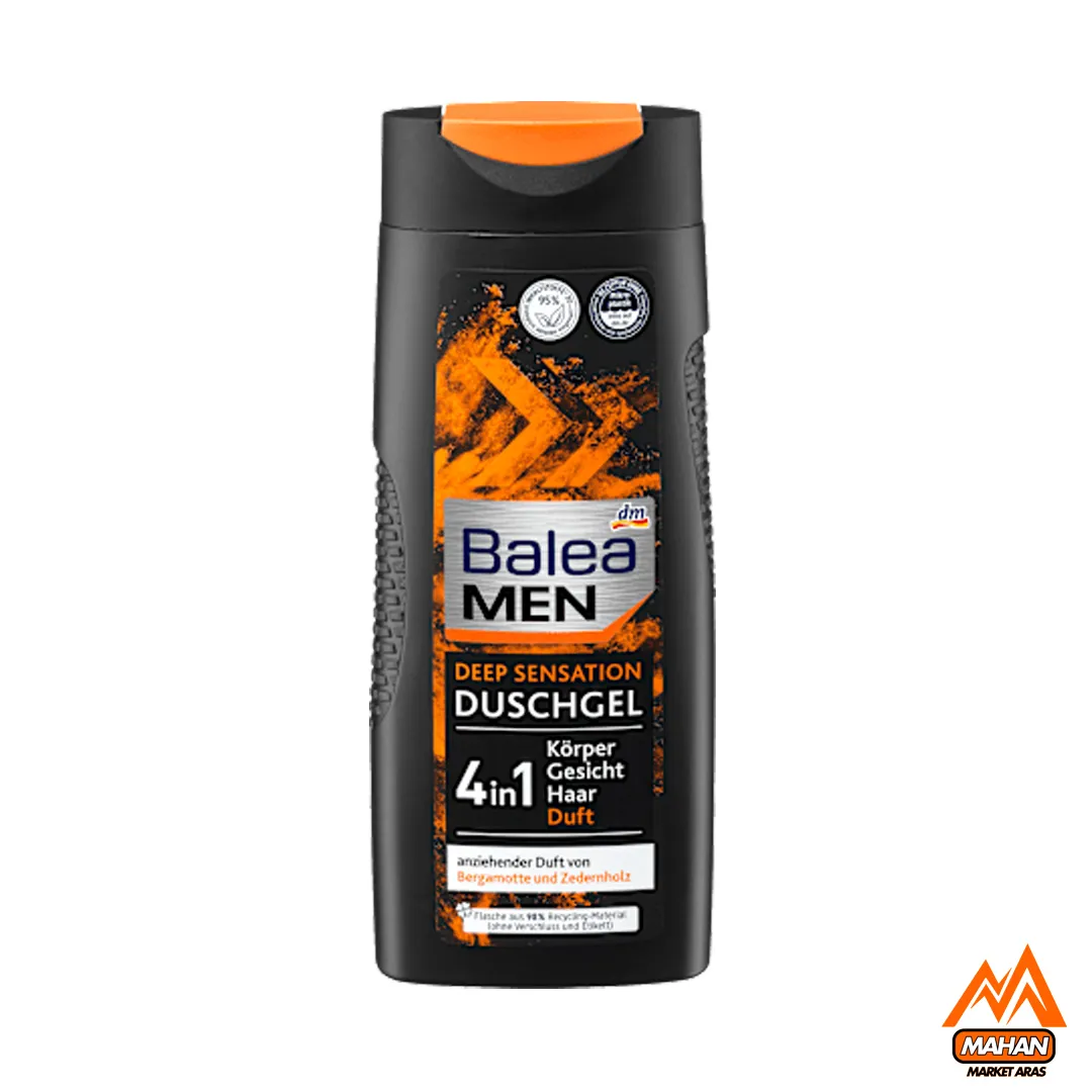 شامپو 4در1 سر و بدن باله آ Balea مدل Deep Sensation حجم 300 میل Balea Men Deep Sensation 4in1 Shower Gel 300ml