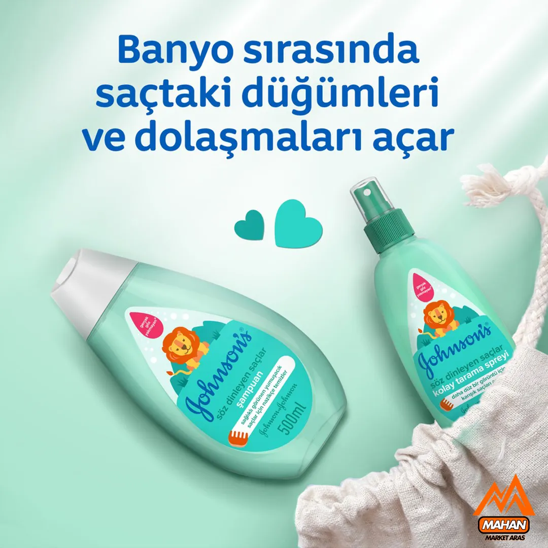 شامپو بچه جانسون Johnsons گره باز کن مو حجم 500 میل Johnsons Baby Şampuan Söz Dinleyen Saçlar 500ml - Image 2