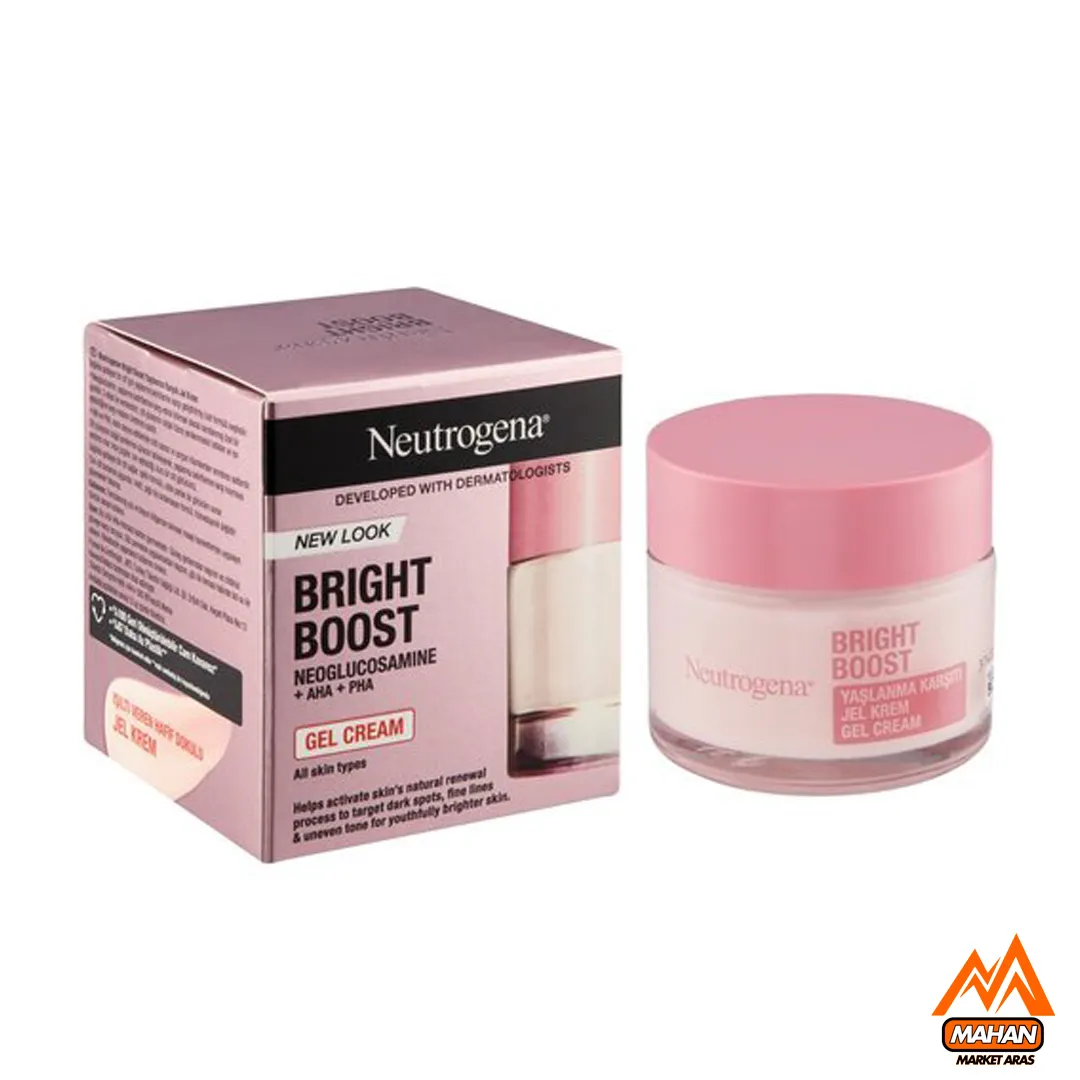 ژل کرم آبرسان ضد چروک و ضد لک برایت بوست نوتروژینا Neutrogena انواع پوست حجم 50 میل - تصویر 2