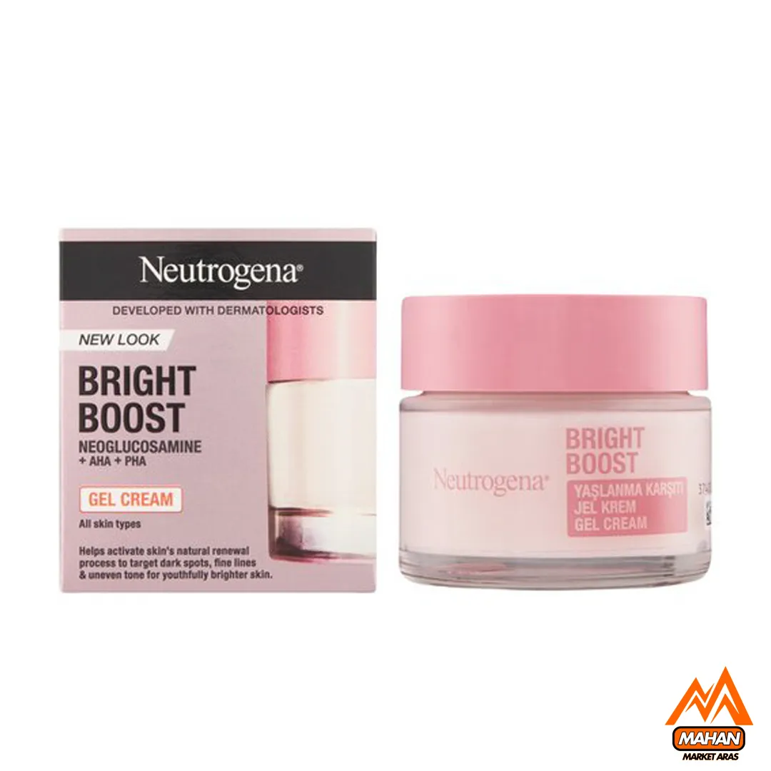 ژل کرم آبرسان ضد چروک و ضد لک برایت بوست نوتروژینا Neutrogena انواع پوست حجم 50 میل - تصویر 3