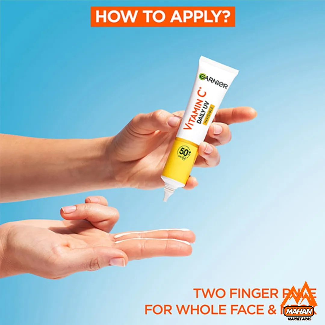 ضد آفتاب فلوئیدی ویتامین سی بی رنگ گارنیر Garnier با spf50 حجم 40 میل - Image 2