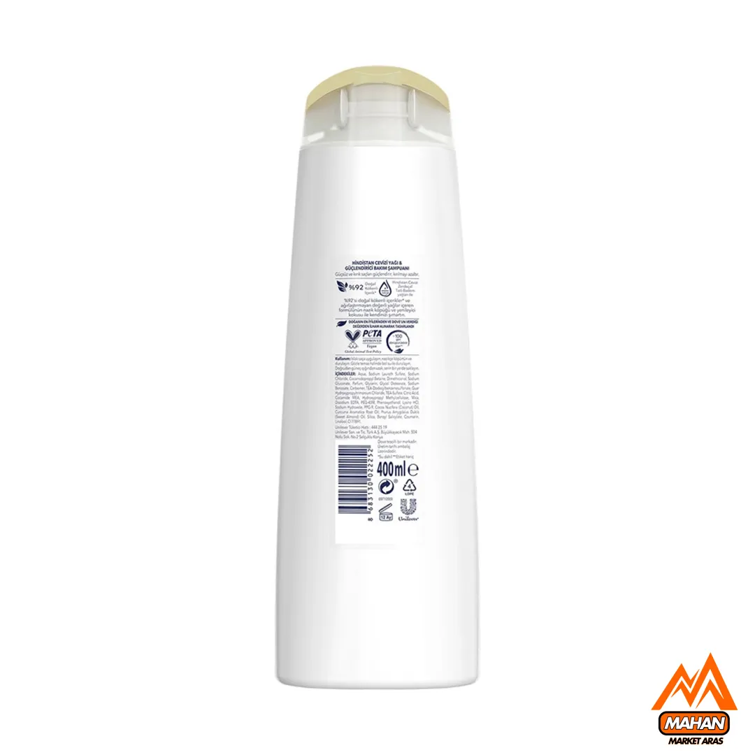 شامپو سر داو DOVE تقویت کننده مو حاوی روغن نارگیل حجم 400 میل Dove Hindistan Cevizi Gücü Şampuan 400 ml - تصویر 6