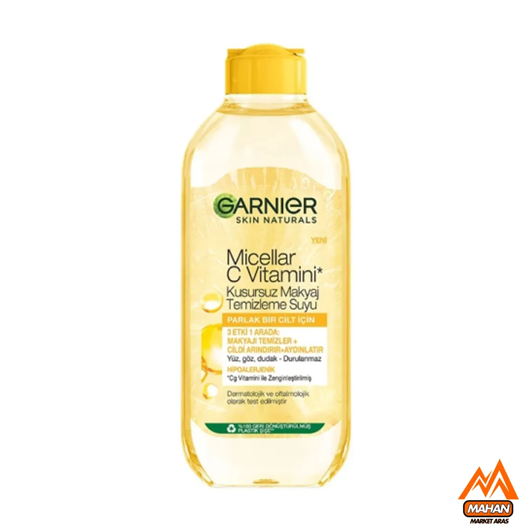 میسلار واتر گارنیر، میسلار واتر ویتامین C، آرایش پاک کن گارنیر، Garnier Micellar Water، میسلار واتر 400 میل ، پاک کننده آرایش، روشنکننده پوست، مناسب انواع پوست، مراقبت از پوست، آبرسانی پوست