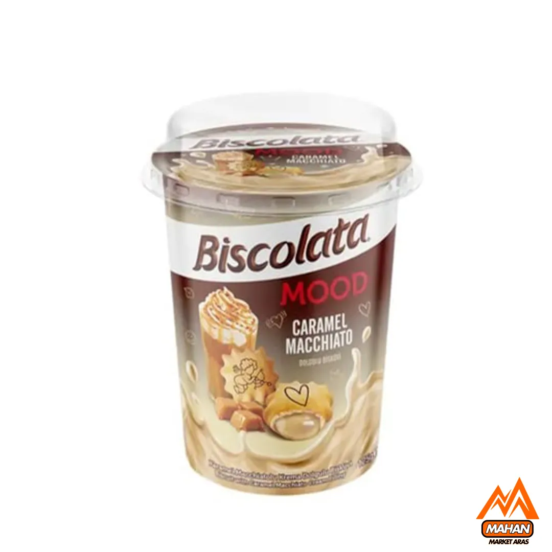 بیسکوئیت با مغز کرم کارامل ماکیاتو شولن بیسکولاتا BISCOLATA حجم 125 گرمی