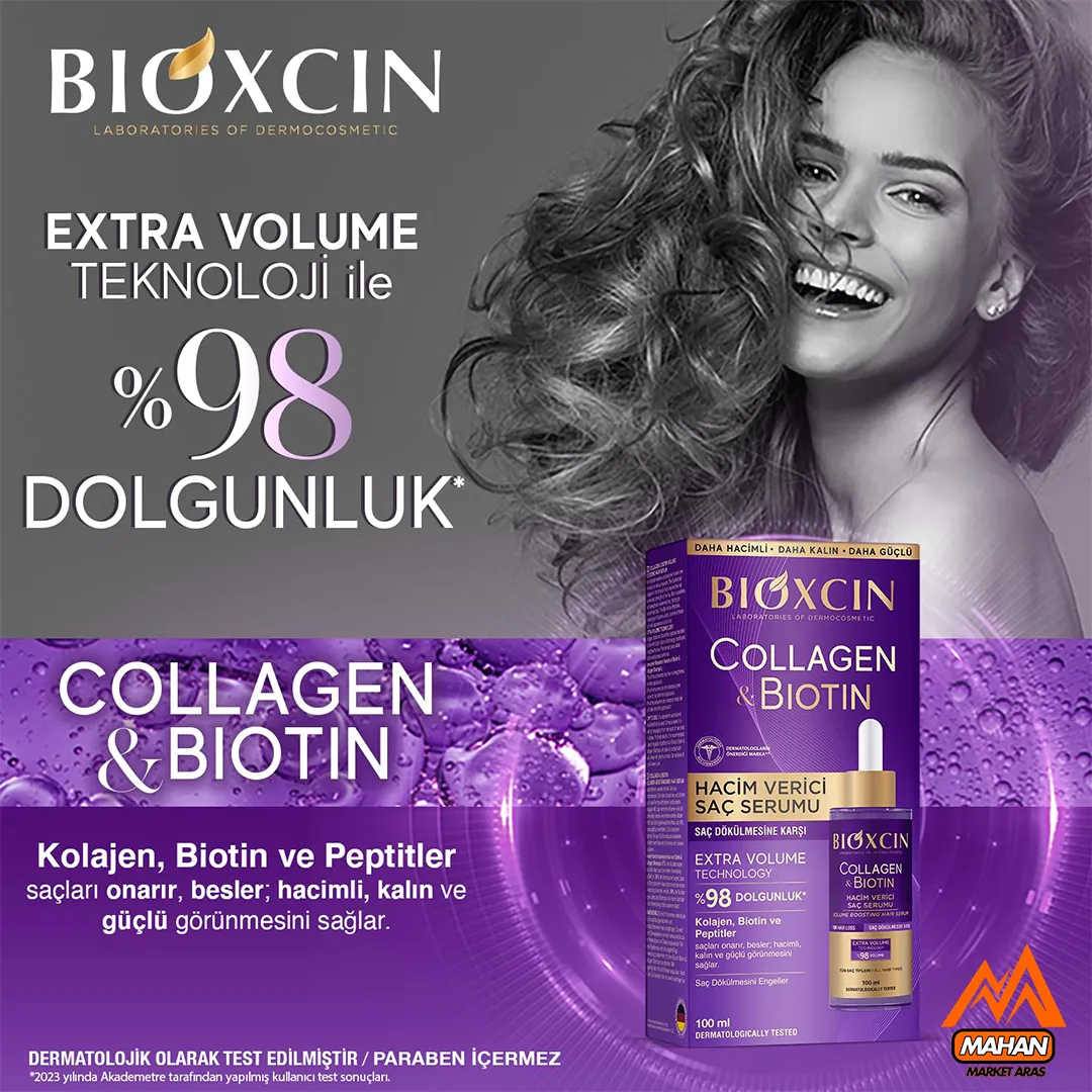 سرم حجم دهنده مو کلاژن بیوتین بیوکسین BIOXCIN حجم 100 میل - Image 2