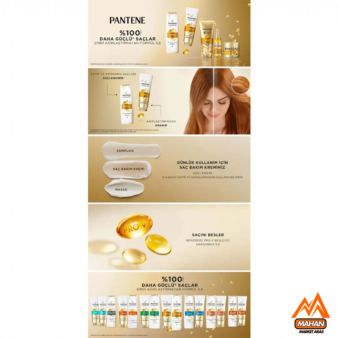 کرم مو پنتن PANTENE مدل Guc ve Parlaklık مناسب موهای ضعیف و کدر حجم 275 میل - Image 5